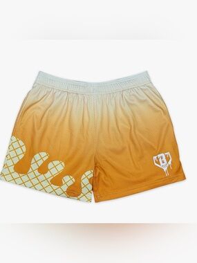 Kids Orange Ombre Athletic Shorts with White Graphic